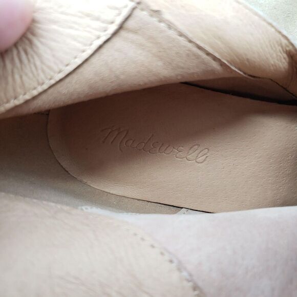 Madewell Boots Womens Size 12 Beige Suede Leather Block Heel Ankle Zip Booties - Picture 12 of 15